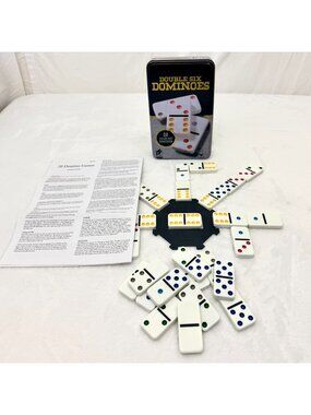 Double Six Dominoes Set of 28 Color Dot Tiles Cardinal Games 100% Complete